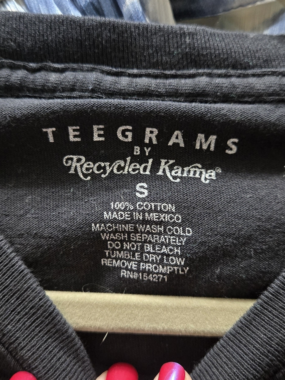 Recycled Karma Black Tee with Silver GIRL GANG Graphic - Picture 5 of 5